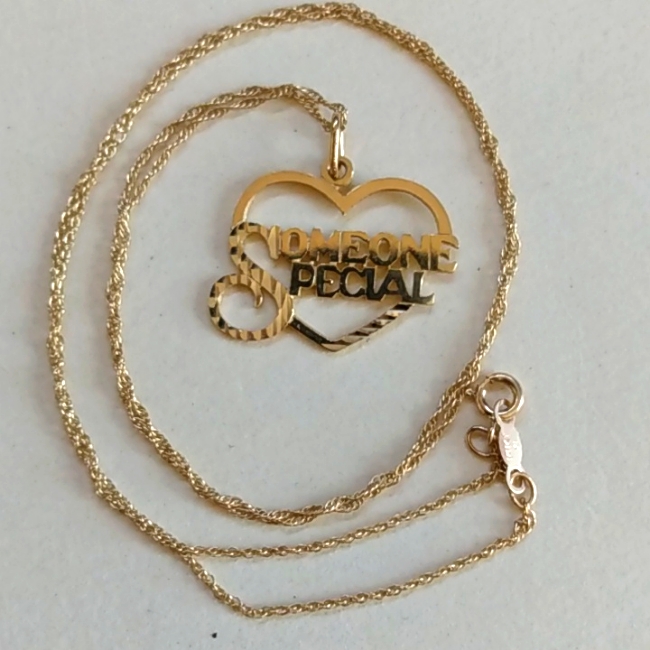 14k Yellow Gold Someone Special Heart Necklace